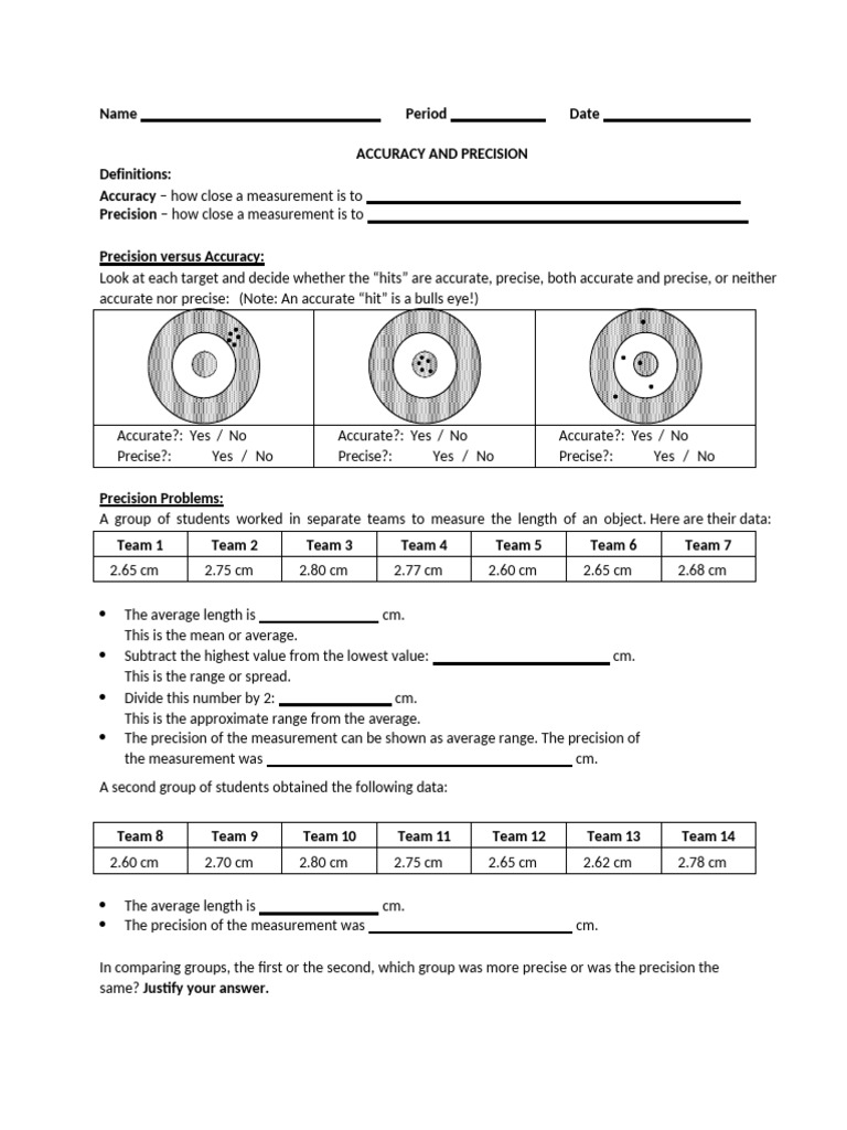 Understanding Accuracy and Precision | PDF | Accuracy And Precision ...