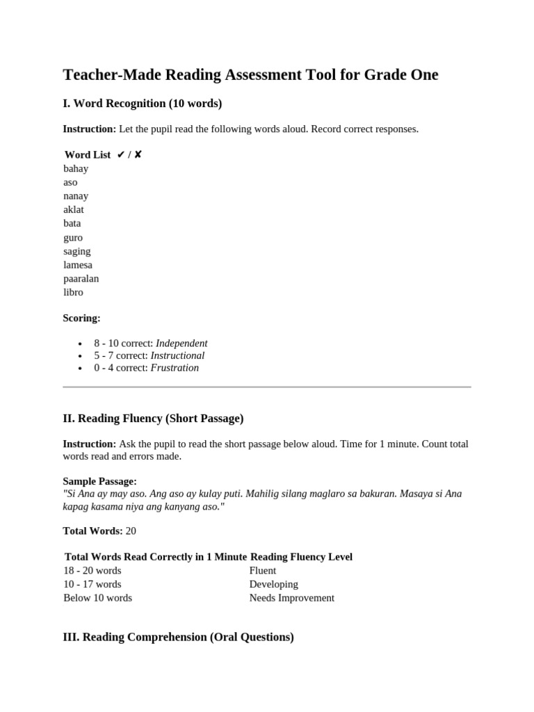 assessment tool to be improved | PDF