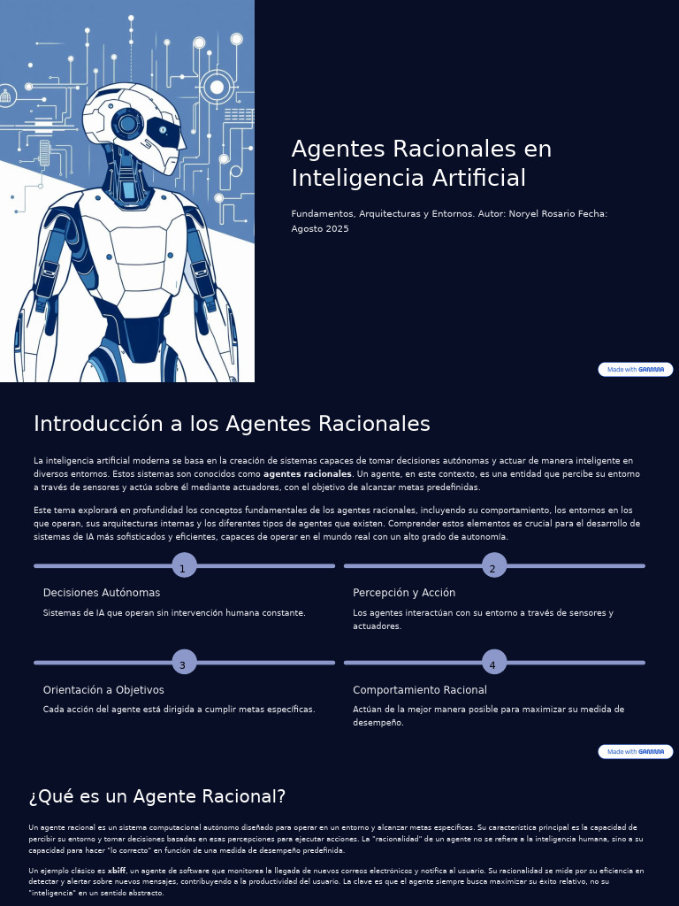 Agentes Racionales en IA: Fundamentos y Modelos | PDF | Inteligencia ...