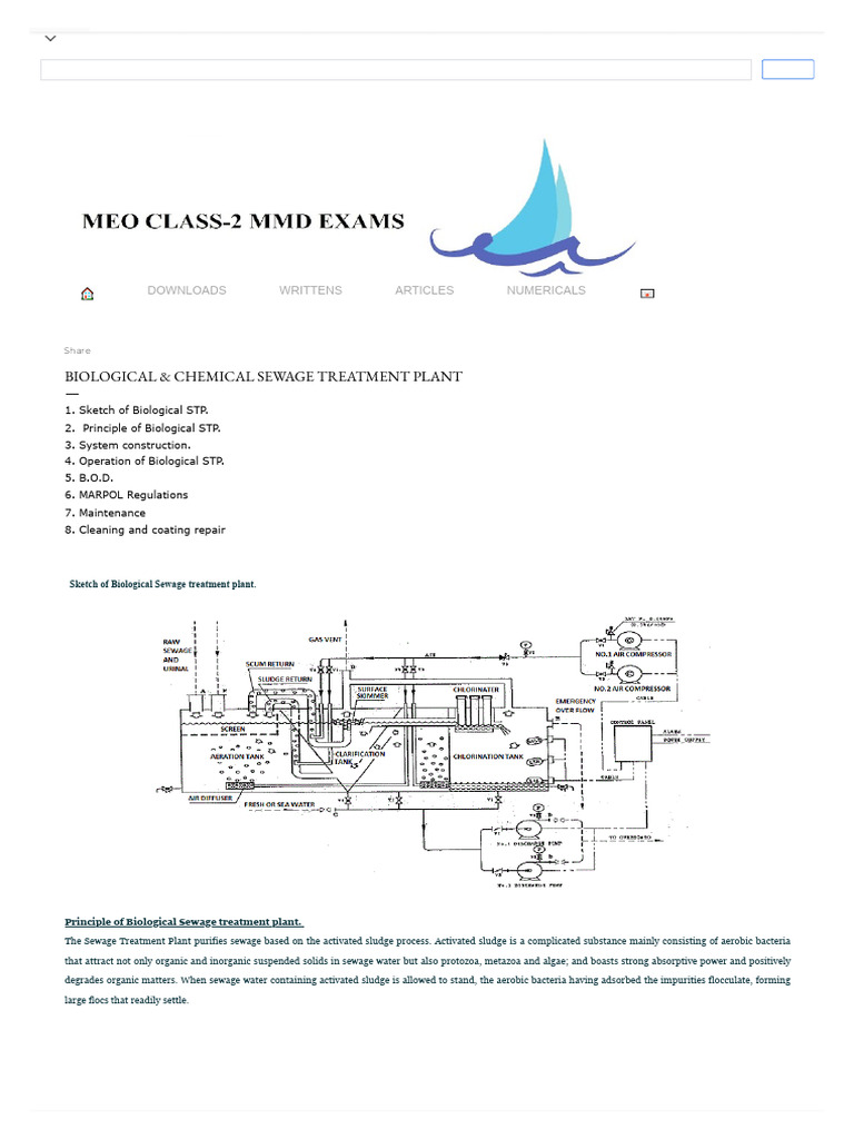 Biological Sewage Treatment Overview | PDF | Sewage Treatment | Pump