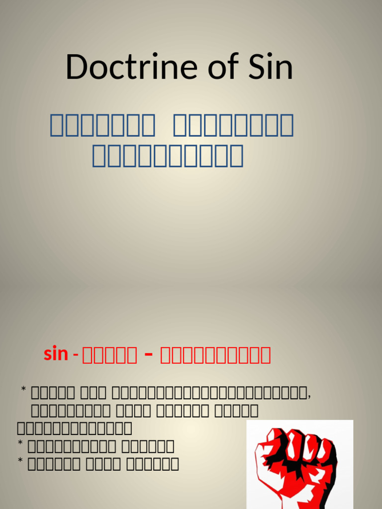 Doctrine of Sin | PDF