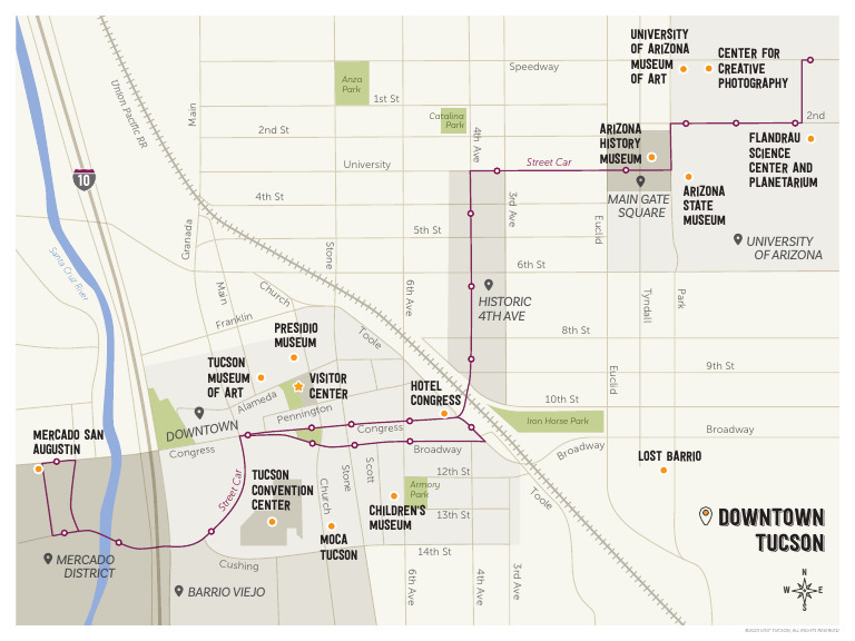 Visit Tucson 2023 Downtown Tucson Map | PDF