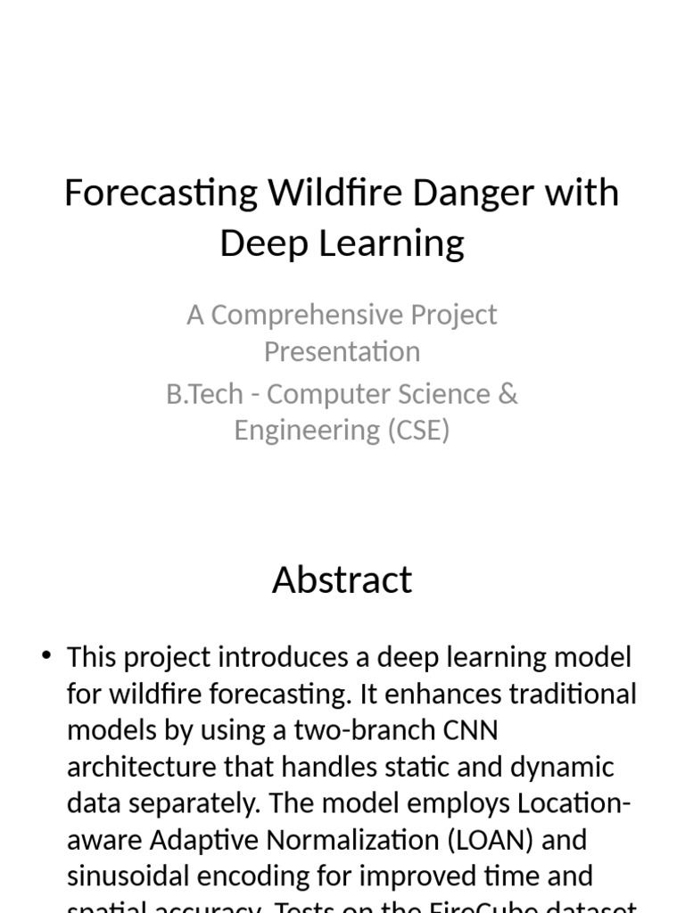 Deep Learning for Wildfire Forecasting | PDF | Forecasting | Deep Learning