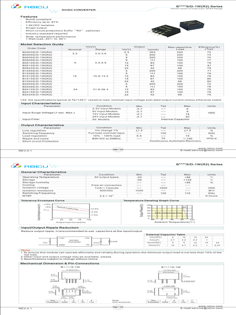 DC/DC Converter Specifications Guide | PDF | Electromagnetism ...