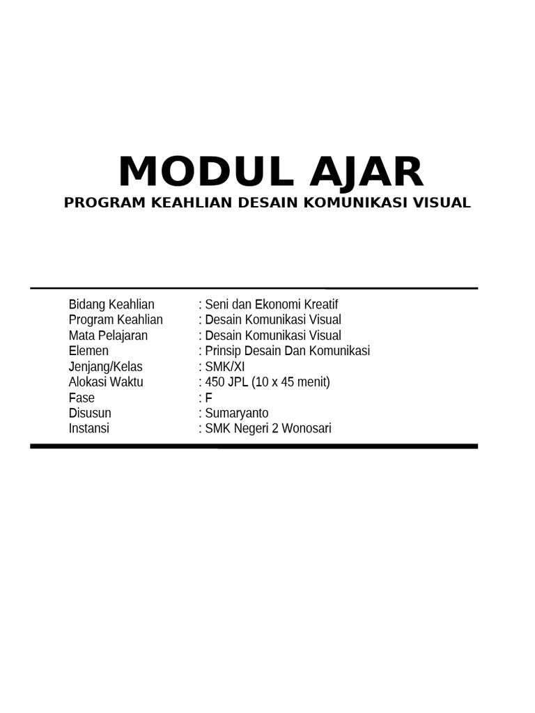 Modul Ajar Desain Komunikasi Visual | PDF