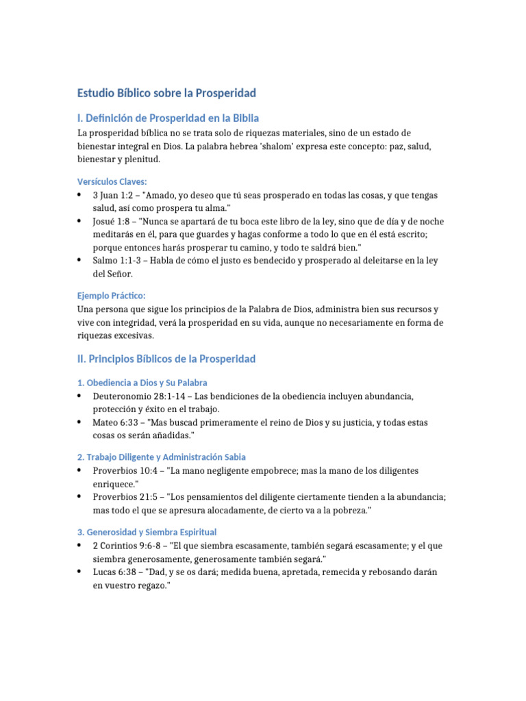Prosperidad Bíblica: Principios y Peligros | PDF | Biblia | Contenido ...