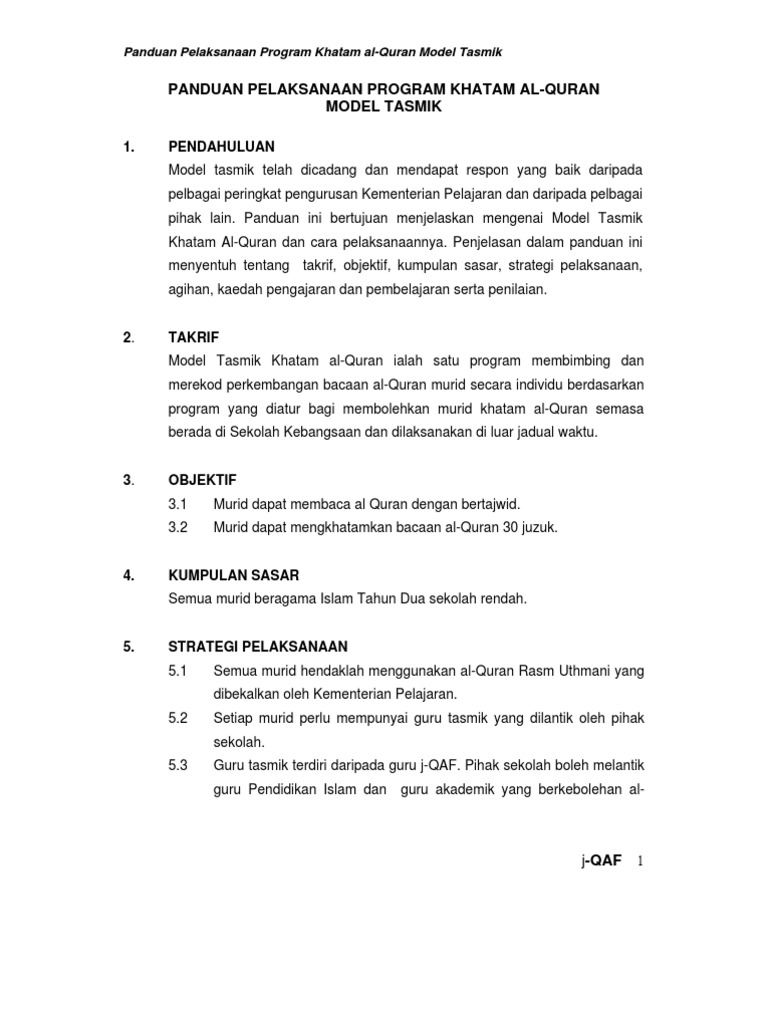 3 Model Tasmik Khatam Al Quran Pdf