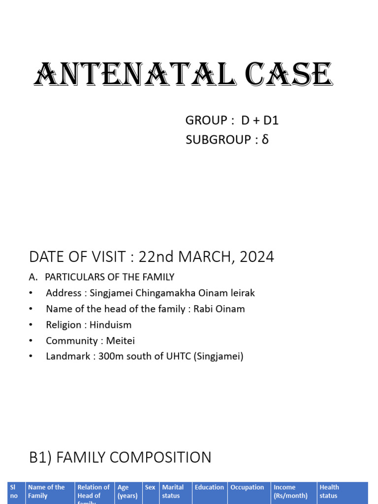 Antenatal Case Study: Oinam Seema | PDF | Pregnancy | Diseases And ...