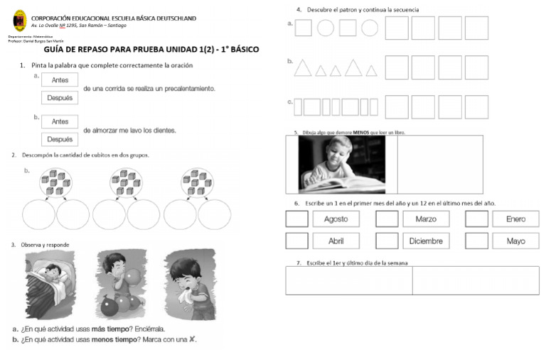 1ro Mate U1 (2) Guia de Repaso para La Prueba | PDF
