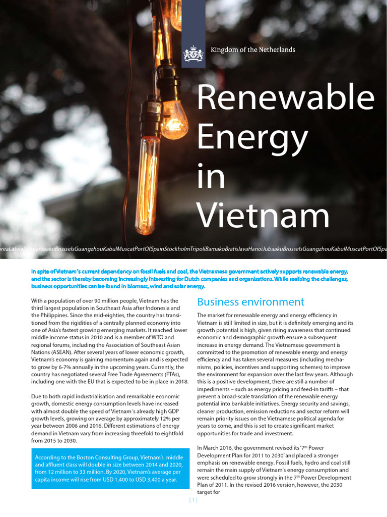 Vietnam's Renewable Energy Landscape | PDF | Renewable Energy | Wind Power