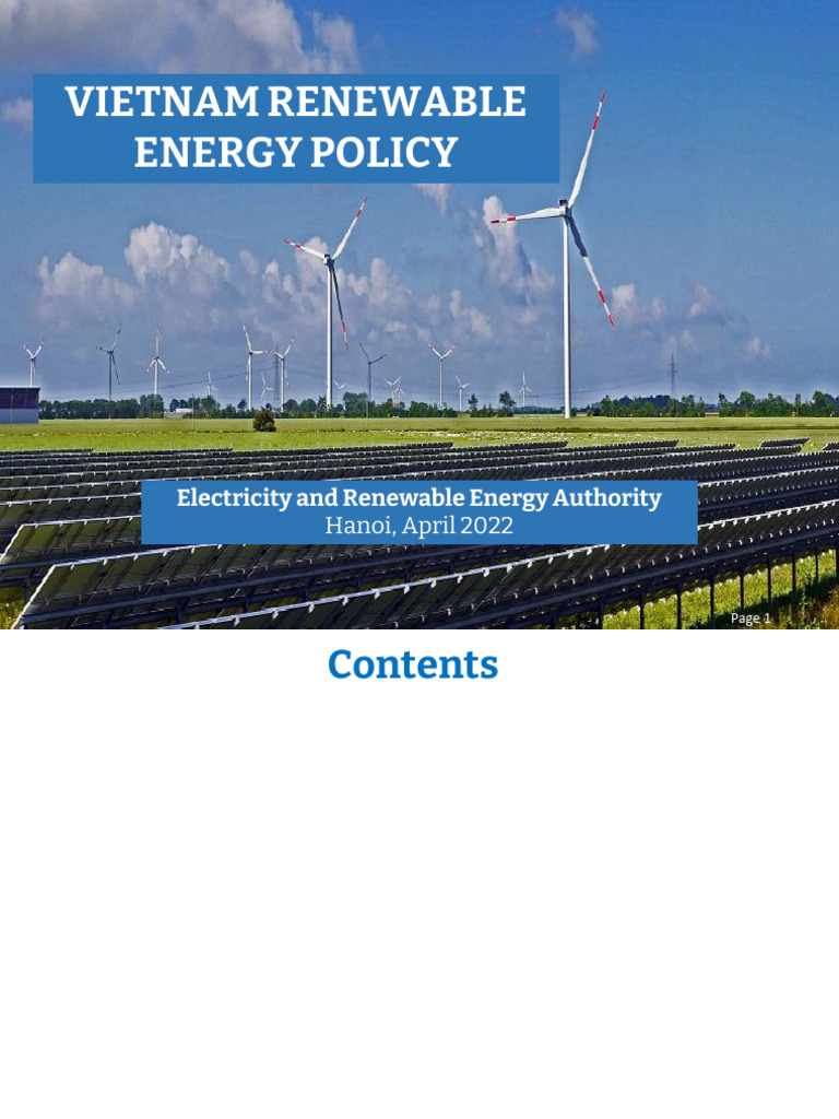 Vietnam Renewable Energy Policy Overview | PDF | Renewable Energy ...