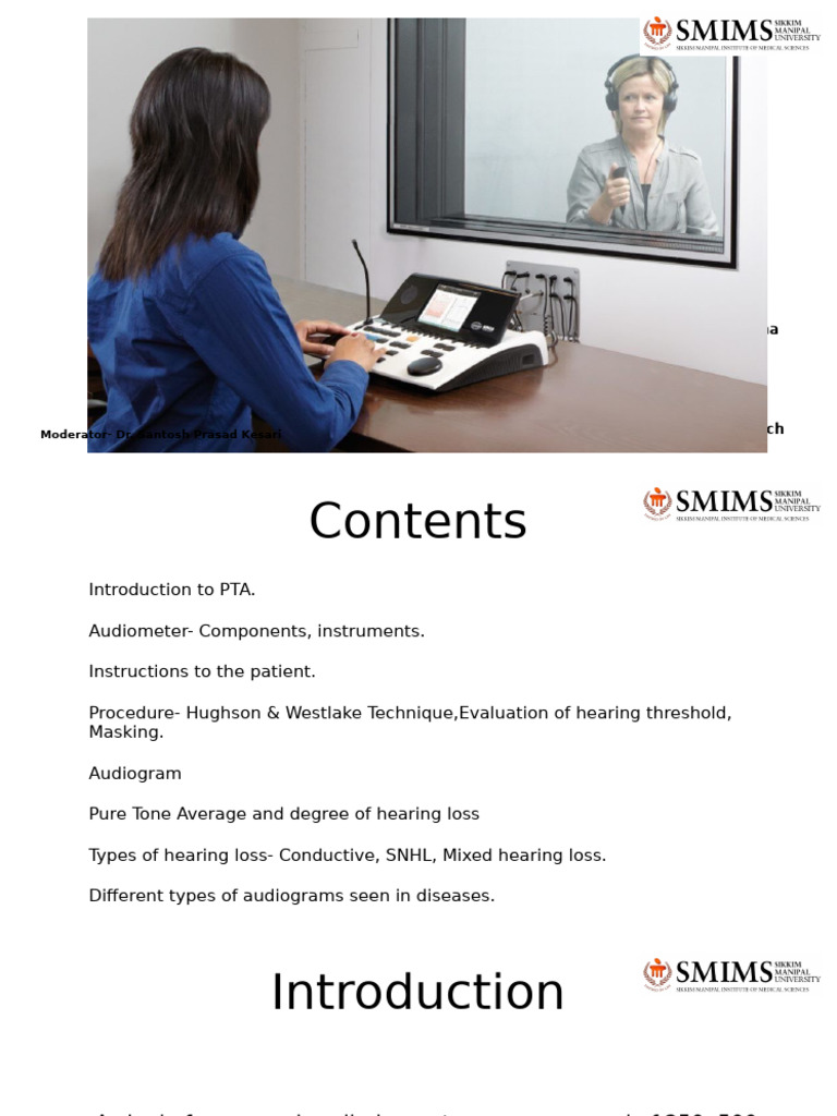 ENT - Pure Tone Audiometry | PDF | Hearing | Hearing Loss