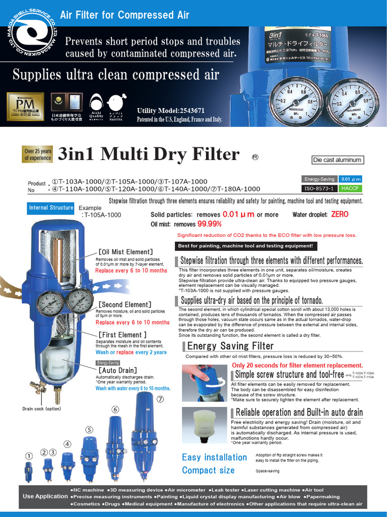 Ultra Clean Compressed Air Filter Unit | PDF | Filtration | Industrial ...