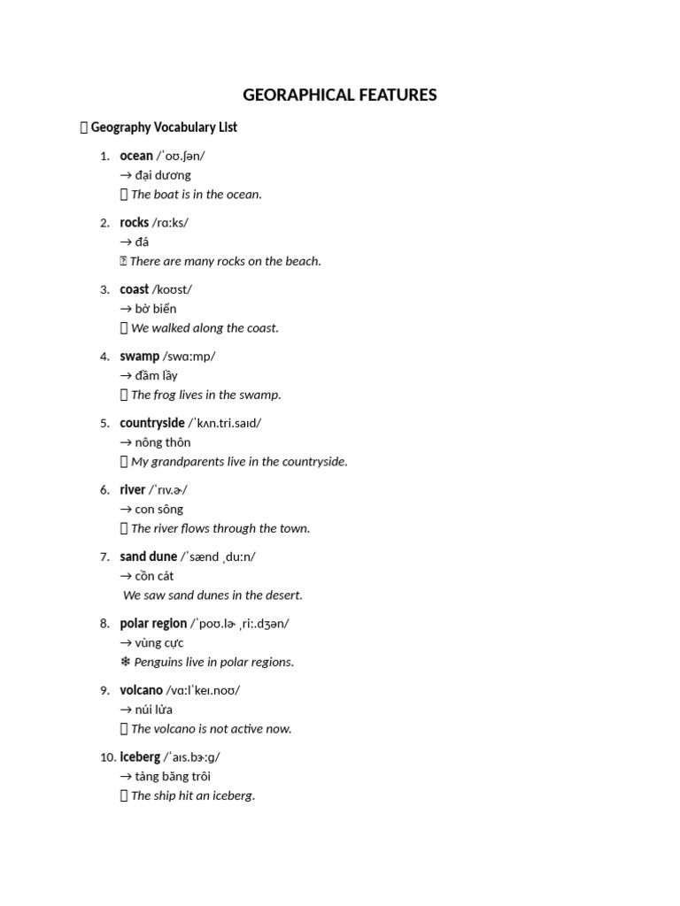 Georaphical Features | PDF