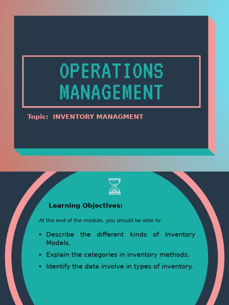 Lesson 12 Inventory Management | PDF
