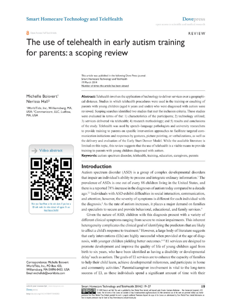 The Use of Telehealth in Early | PDF
