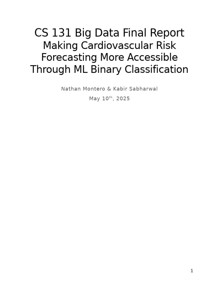 CS 131 Big Data Final Report | PDF