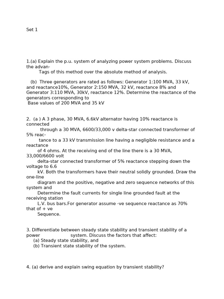 Power System Analysis Techniques | PDF