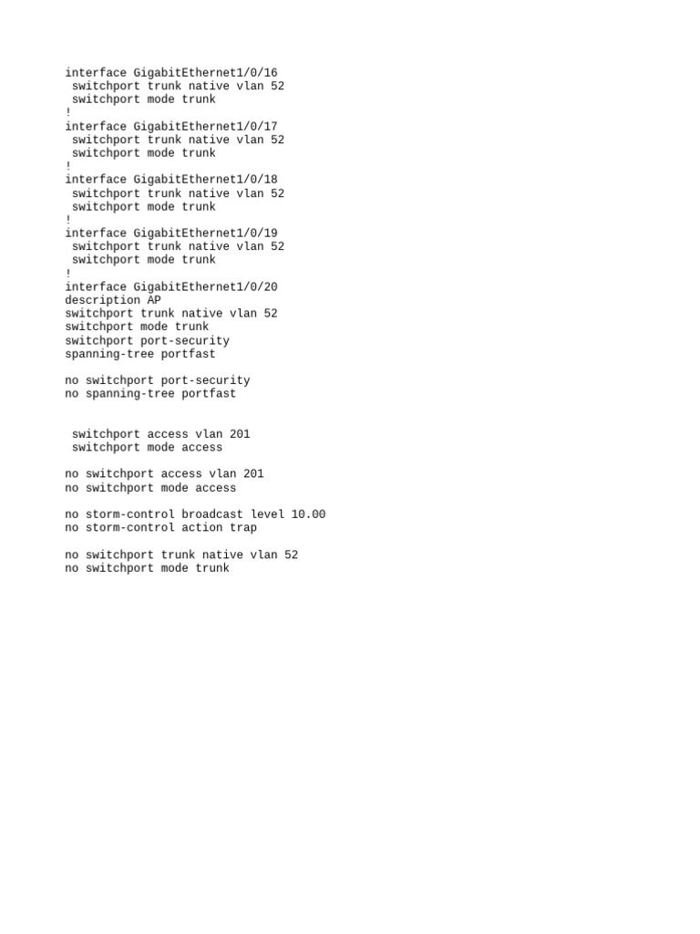 GigabitEthernet Interface Configurations | PDF