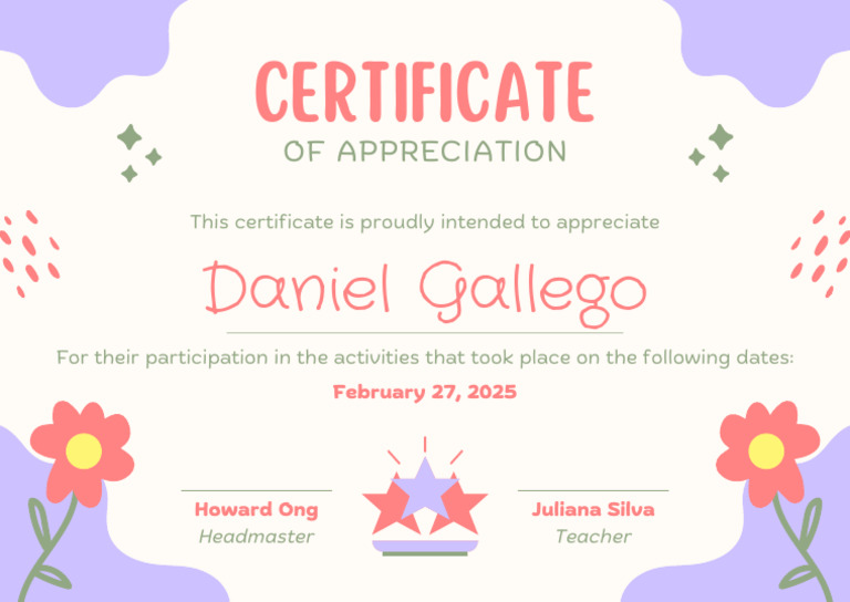 Purple Red Appreciation Certificate 20250801 101418 0000 | PDF