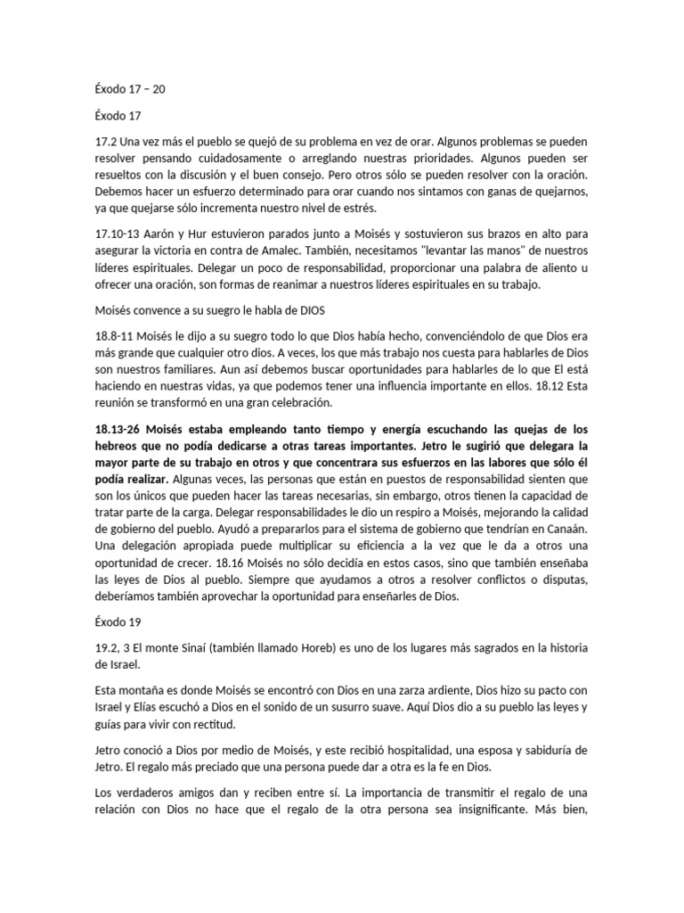 Éxodo 7 - 20 | PDF | Moisés | Libro del éxodo