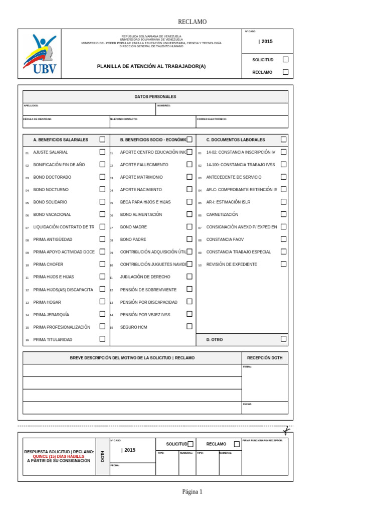 Reclamo de Planilla 1402 IVSS | PDF | Pensión | Jubilación