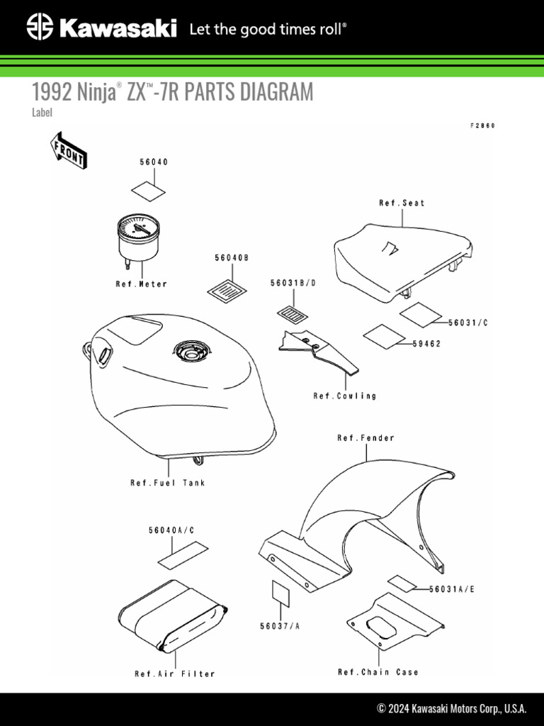 1992 Ninja ZX-7R Parts Diagram & List | PDF