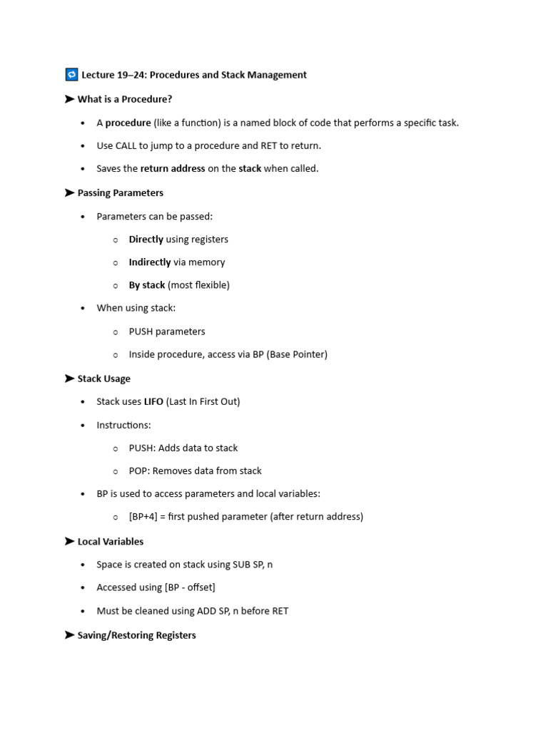 Procedures, Macros, and Assembly Basics | PDF | Computer Architecture ...