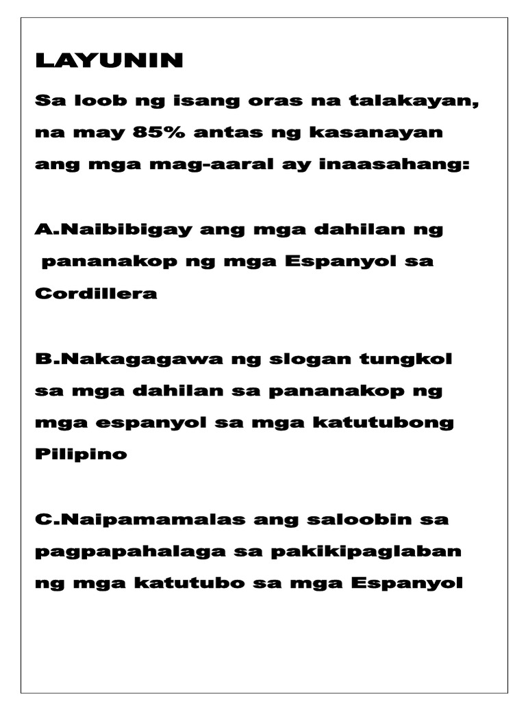 Layunin Final | PDF
