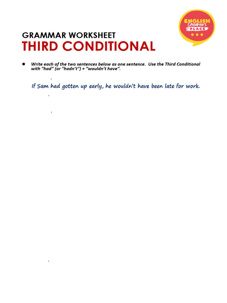 Third Conditional Grammar Worksheet | PDF