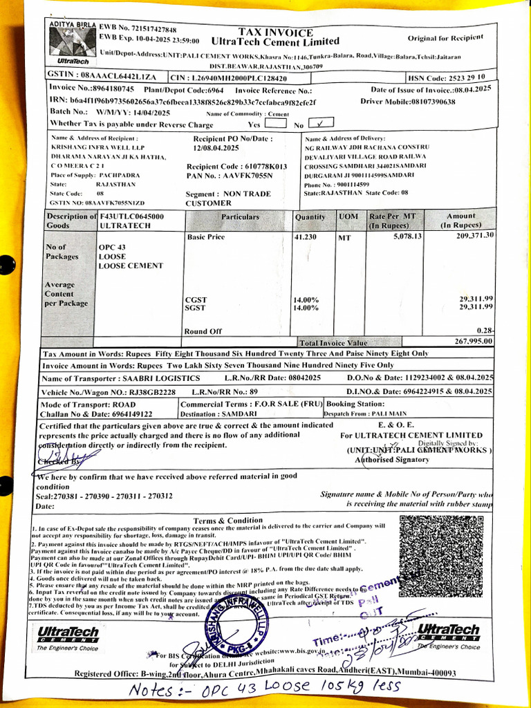 UltraTech Cement Test Certificate 2025 | PDF | Cement | Secondary ...