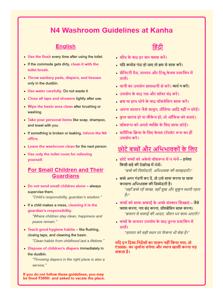 Washroom Guidelines | PDF