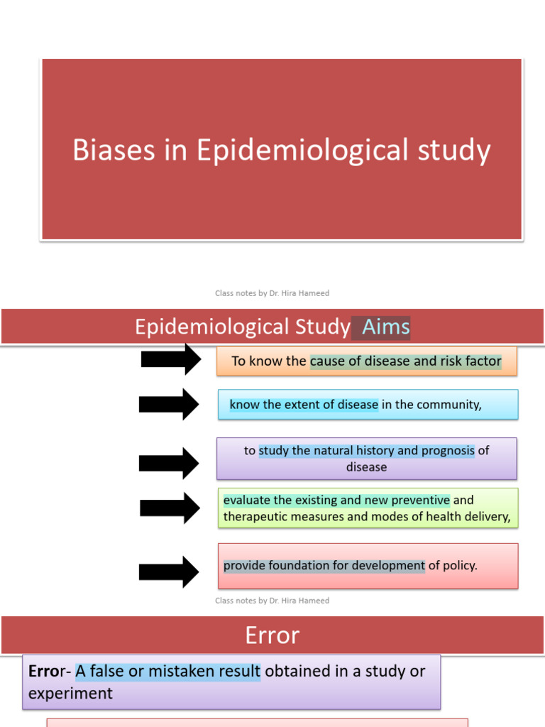 Types of Bias in Epidemiology | PDF | Confounding | Screening (Medicine)