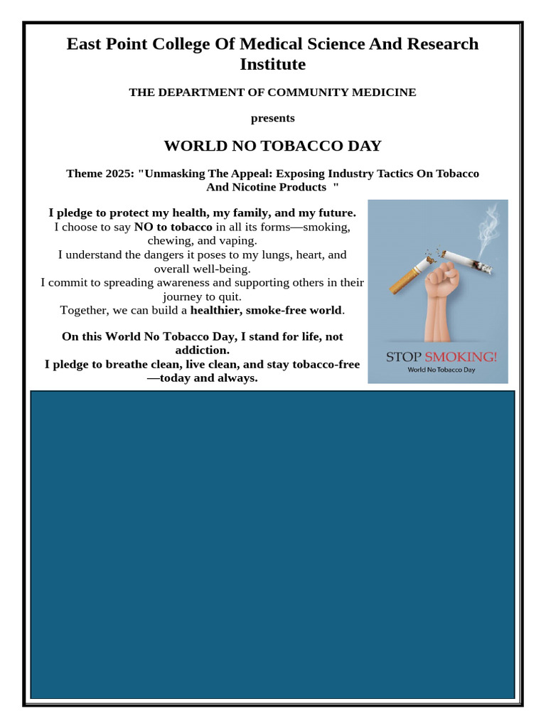 No Tobacco Pledge 2025 Initiative