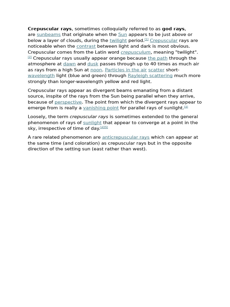 Crepuscular Rays | PDF