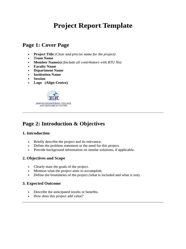 Project Report Template (24-25) | PDF