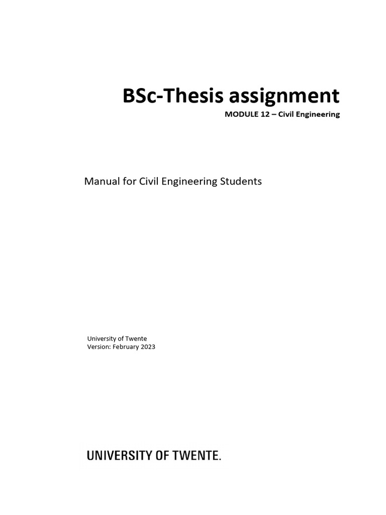 Student Manual BSC Thesis | PDF | Thesis | Bachelor Of Science