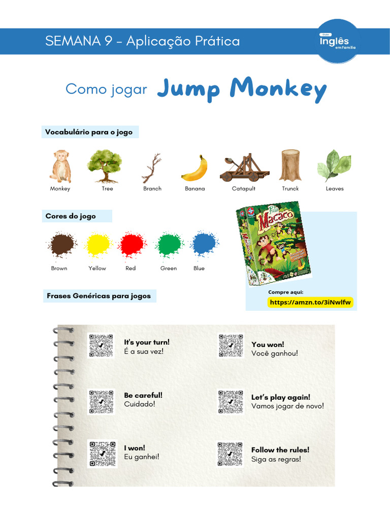 Como Jogar Jump Monkey em Inglês | PDF