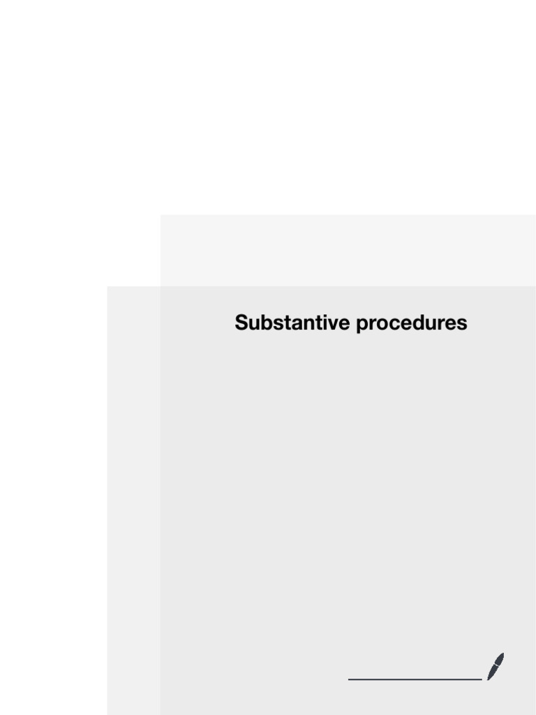 Substantive Procedures for Financial Audits | PDF | Depreciation ...