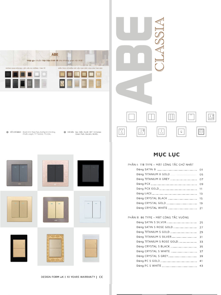 Abe Switch Socket Catalog Classia 2025 | PDF