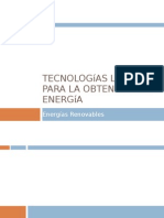 Tecnologías Limpias para La Obtención de Energía