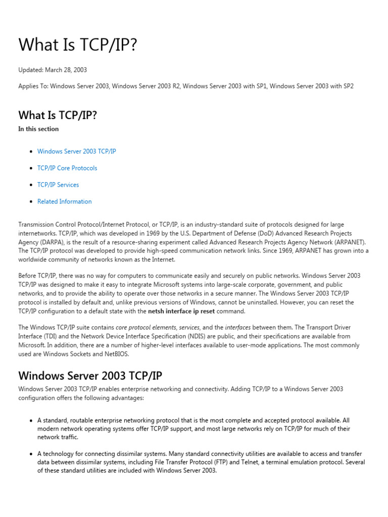 What Is TCP Ip TCP Ip | PDF | Internet Protocol Suite | Ip Address