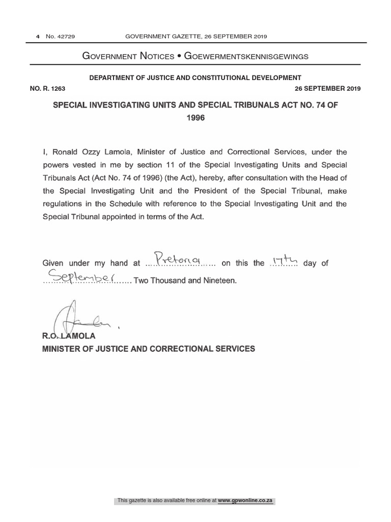 Regulations for Special Investigating Units | PDF | Tribunal | Fine ...
