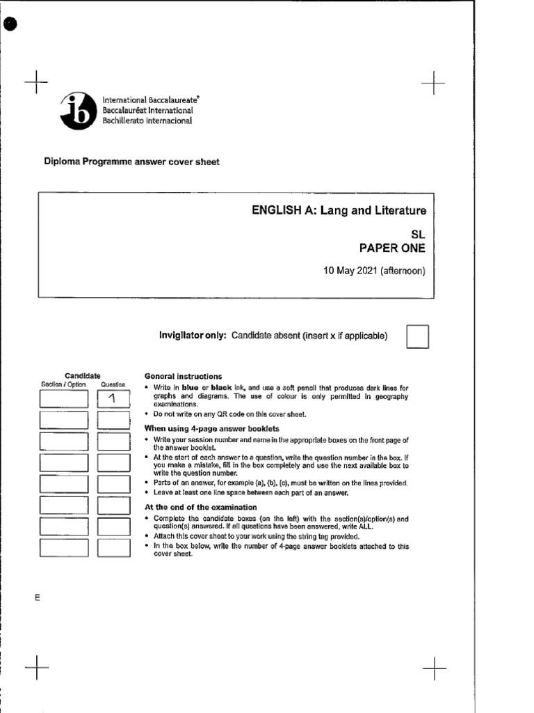 English P1 Sample Response | PDF