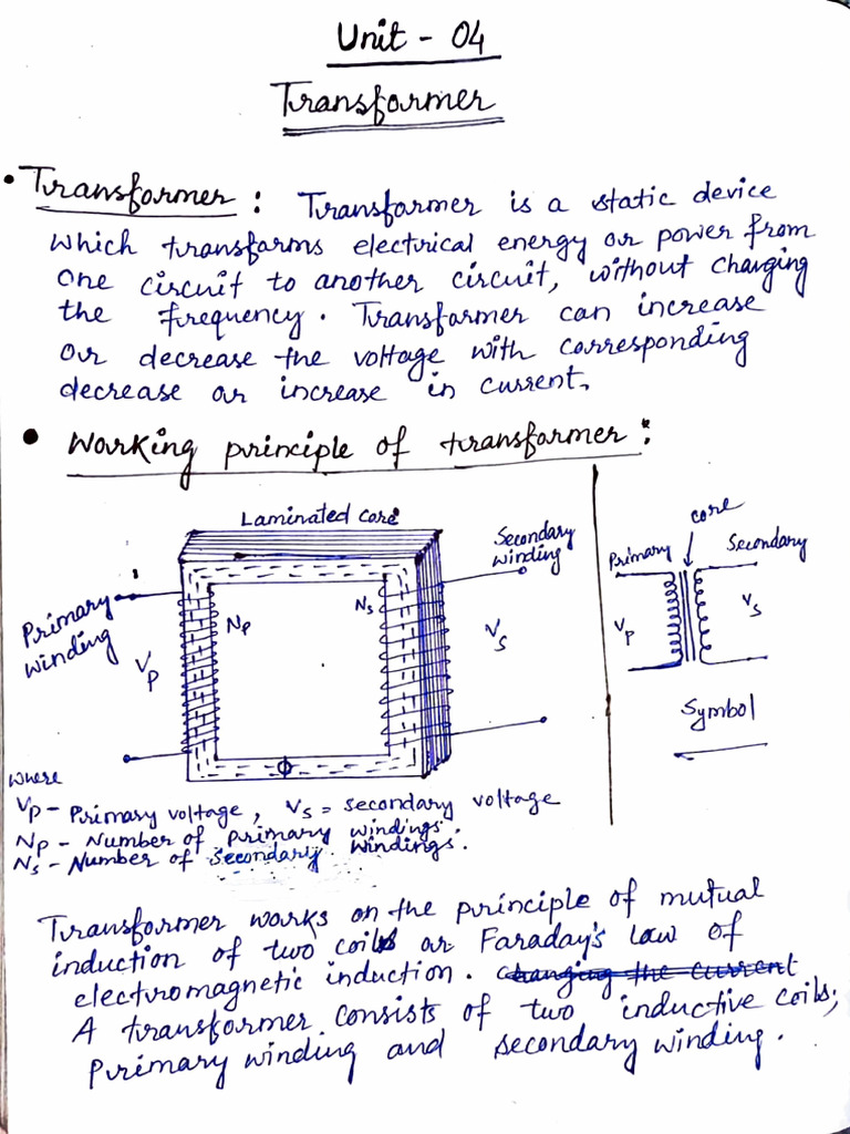 Unit 04 (Transformer) | PDF | Electromagnetic Induction | Transformer