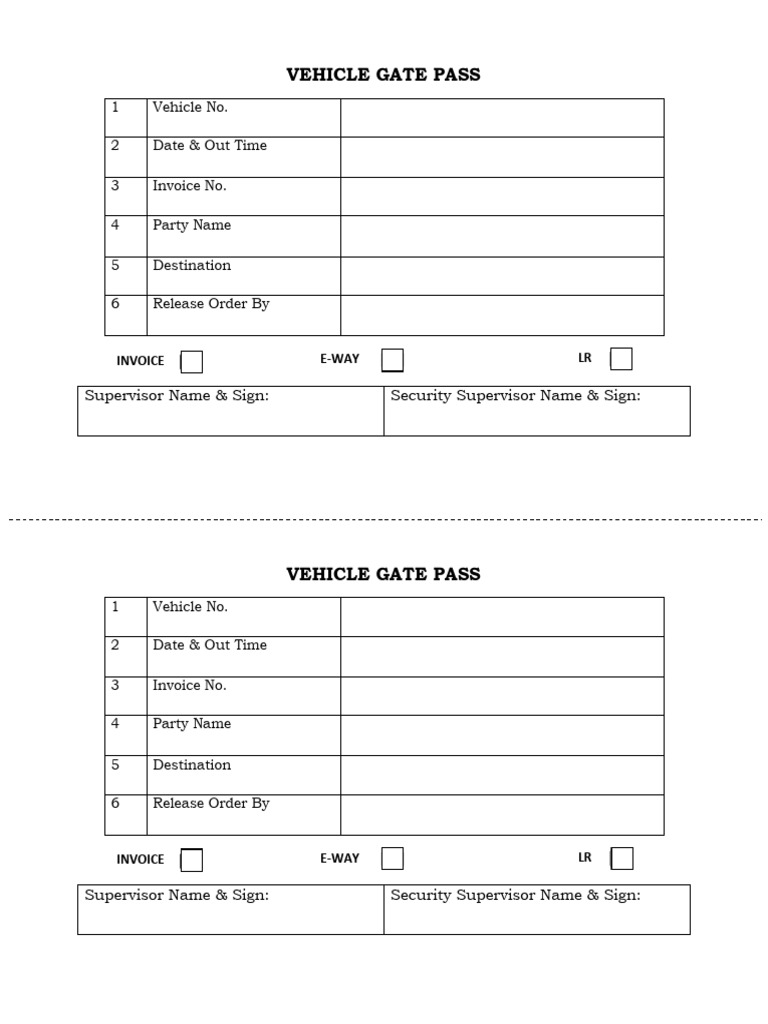 Gate Pass | PDF