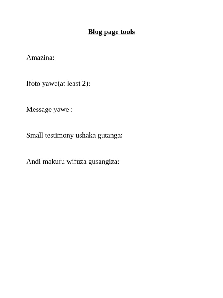 Blog Page Tools | PDF