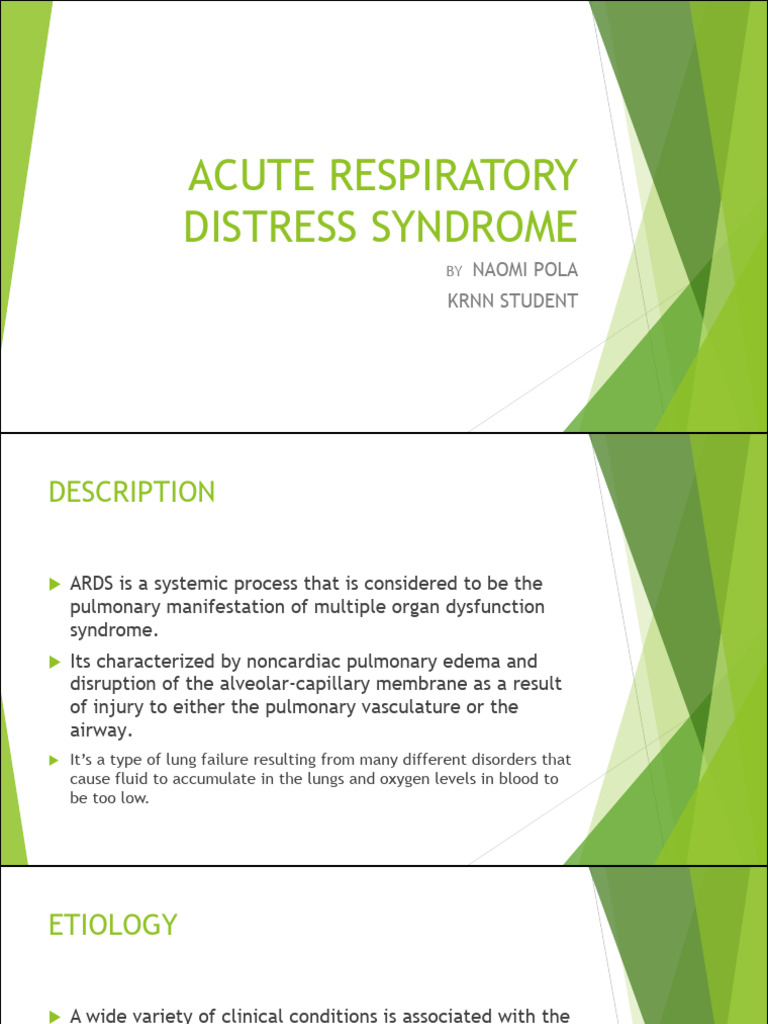 Understanding Acute Respiratory Distress Syndrome | PDF | Lung ...