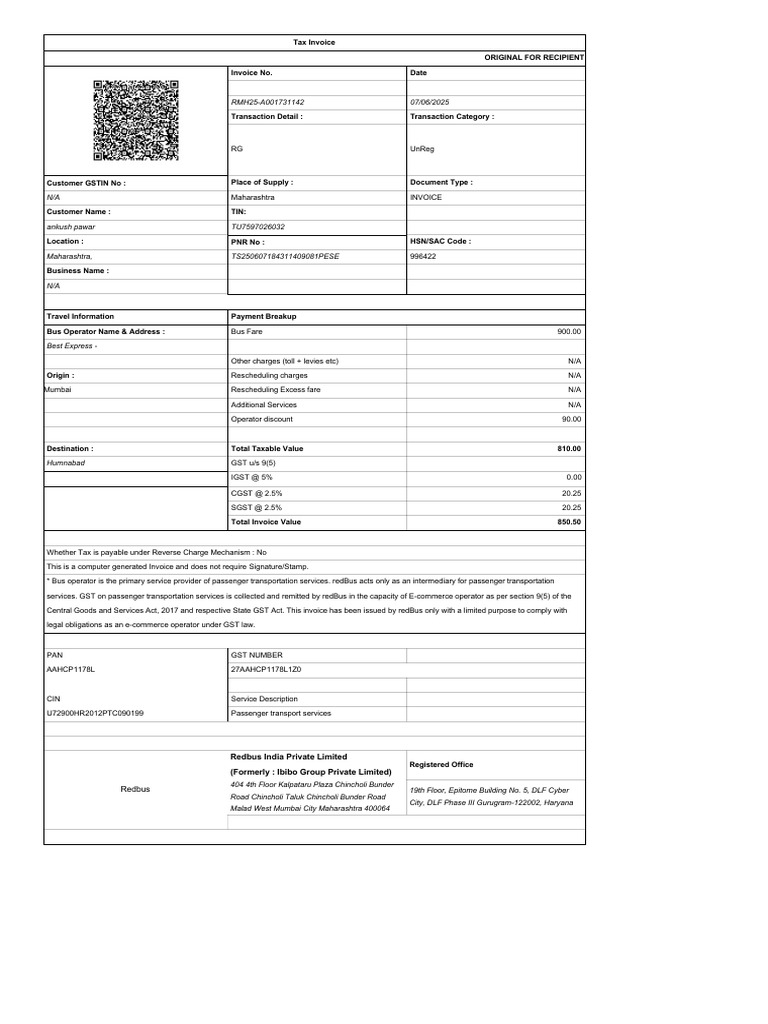 AC GST Tax Invoice 1 (1) | PDF | Invoice | Public Finance