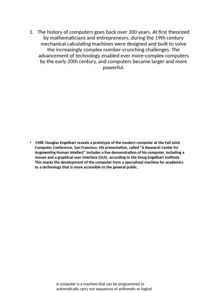 Evolution of Computer Generations | PDF | Integrated Circuit | Very ...